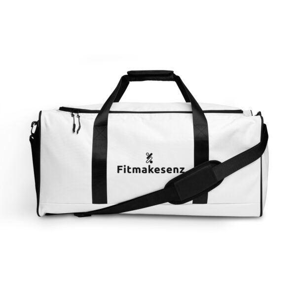 Fitmakesenz White Duffle Bag
