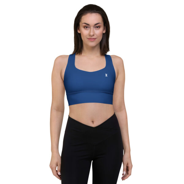 Blue Longline Sports Bra