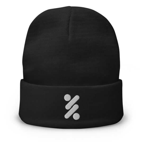All White Embroidered Beanie