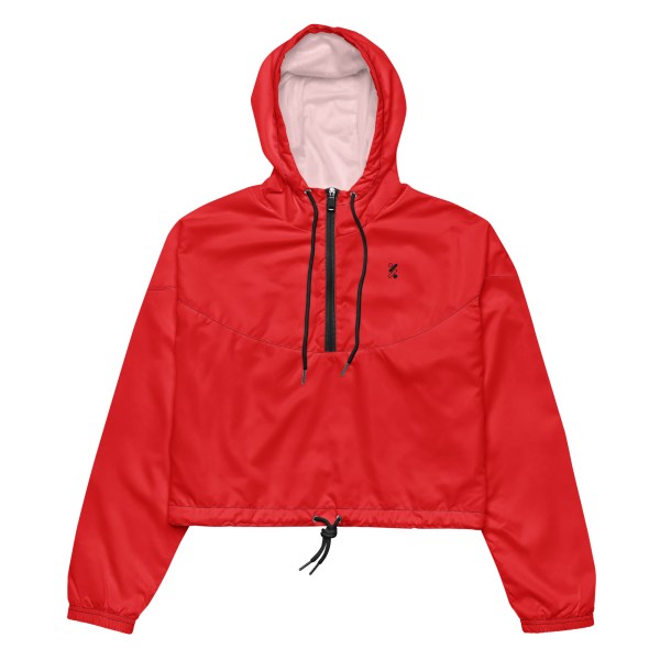 Red Cropped Windbreaker